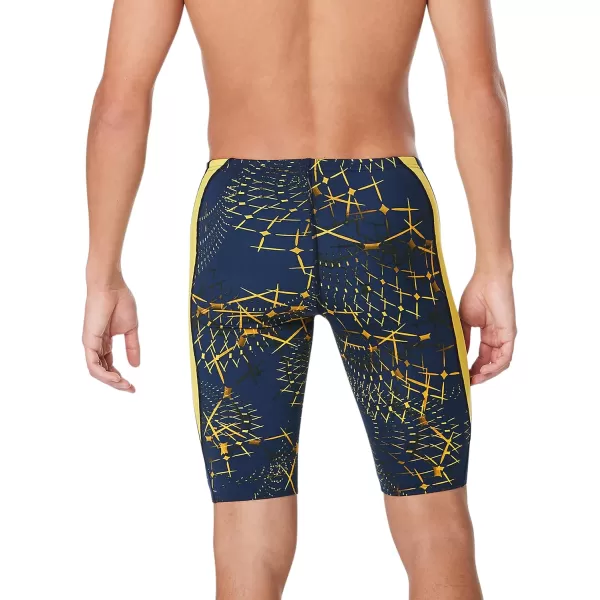 Speedo Mens Swimsuit Jammer Endurance Printed Team ColorsGalactic NavyGold