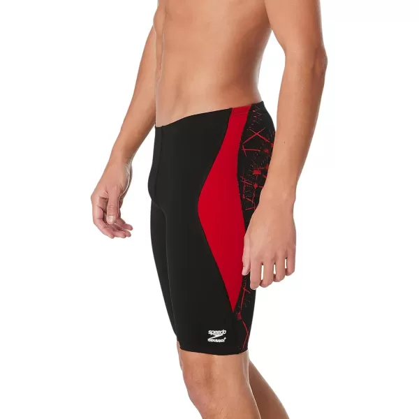 Speedo Mens Swimsuit Jammer Endurance Printed Team ColorsGalactic Speedo Red