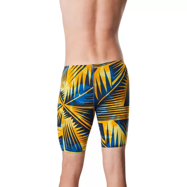 Speedo Mens Swimsuit Jammer Endurance Printed Team ColorsReflected BlueGold