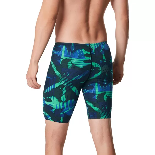 Speedo Mens Swimsuit Jammer Endurance Printed Team ColorsReflected BlueGreen