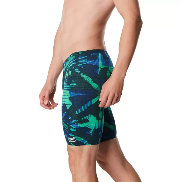 Speedo Mens Swimsuit Jammer Endurance Printed Team ColorsReflected BlueGreen