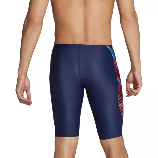 Speedo Mens Swimsuit Jammer PowerFlex Printed Team ColorsCoded RedWhiteBlue