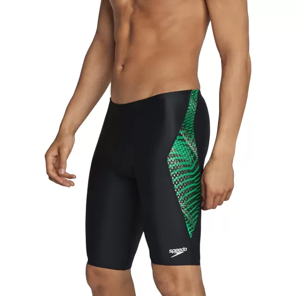 Speedo Mens Swimsuit Jammer PowerFlex Printed Team ColorsCoded Speedo Green