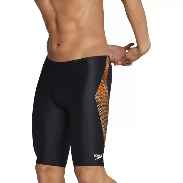 Speedo Mens Swimsuit Jammer PowerFlex Printed Team ColorsCoded Speedo Orange
