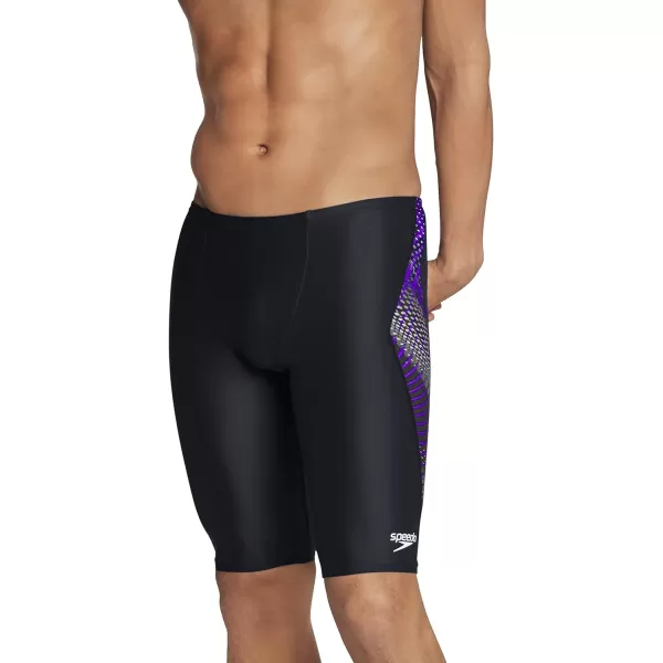 Speedo Mens Swimsuit Jammer PowerFlex Printed Team ColorsCoded Speedo Purple