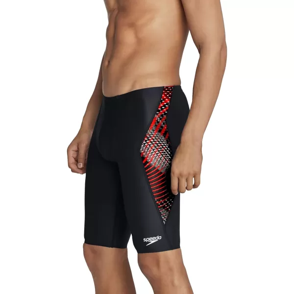 Speedo Mens Swimsuit Jammer PowerFlex Printed Team ColorsCoded Speedo Red