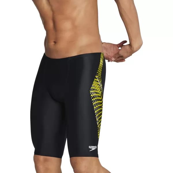 Speedo Mens Swimsuit Jammer PowerFlex Printed Team ColorsCoded Speedo Yellow