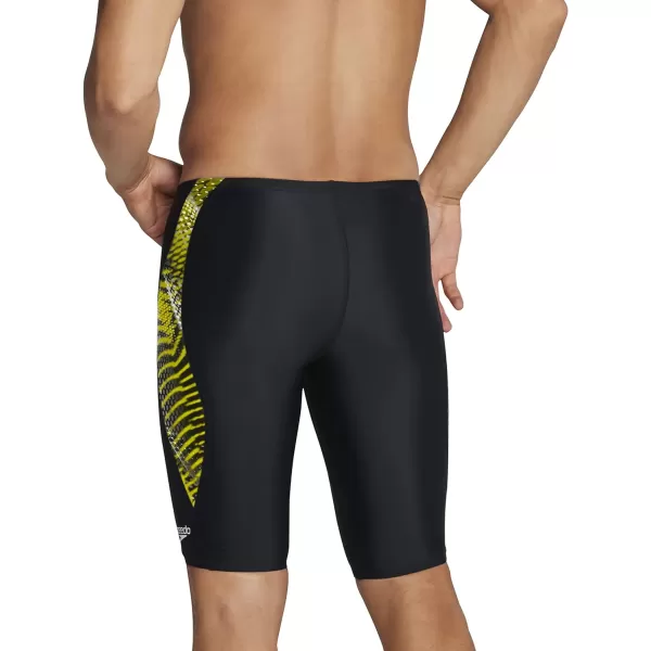 Speedo Mens Swimsuit Jammer PowerFlex Printed Team ColorsCoded Speedo Yellow