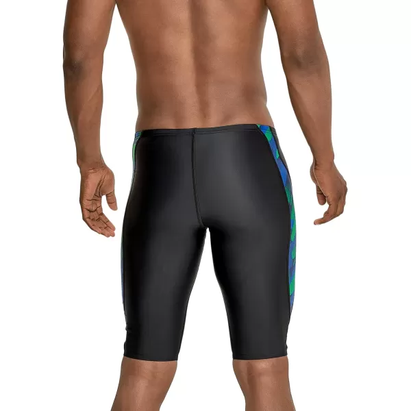 Speedo Mens Swimsuit Jammer PowerFlex Printed Team ColorsWonder BlueGreen
