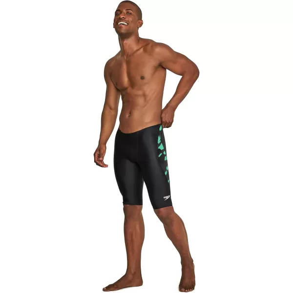 Speedo Mens Swimsuit Jammer PowerFlex Printed Team ColorsWonder Speedo Green