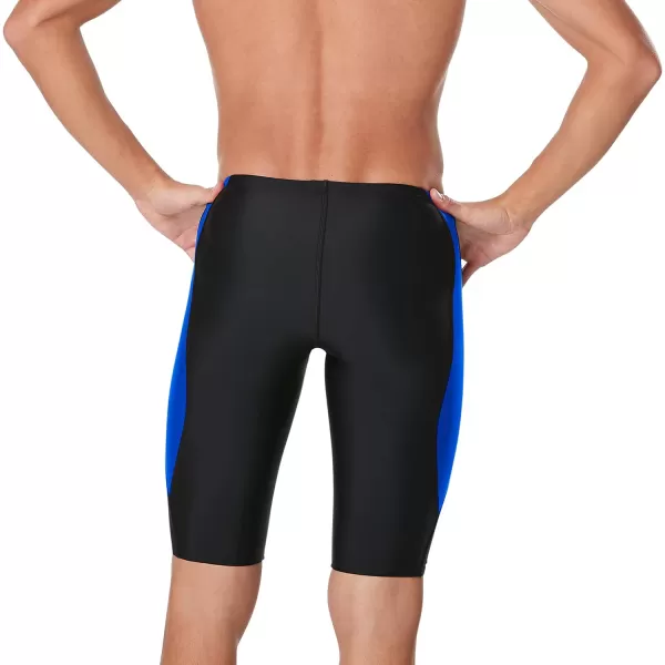 Speedo Mens Swimsuit Jammer Powerflex Eco Revolve Splice Team ColorsBlackBlue