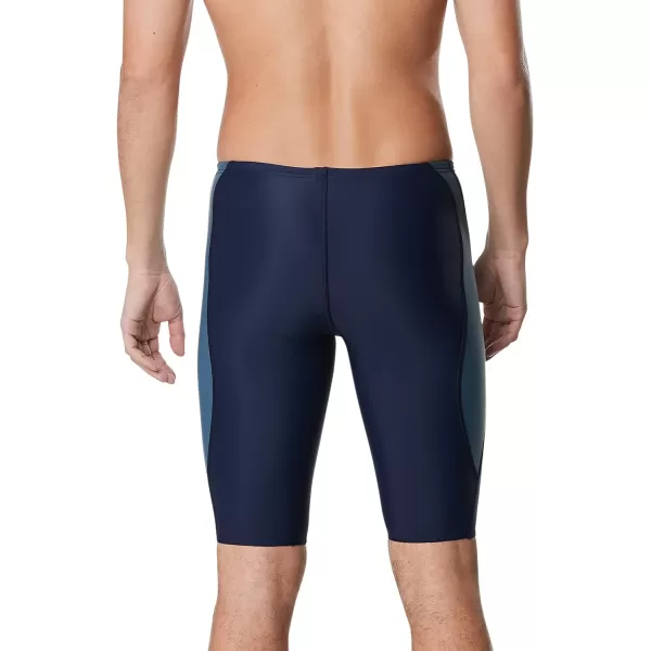 Speedo Mens Swimsuit Jammer Powerflex Eco Revolve Splice Team ColorsNavyGrey