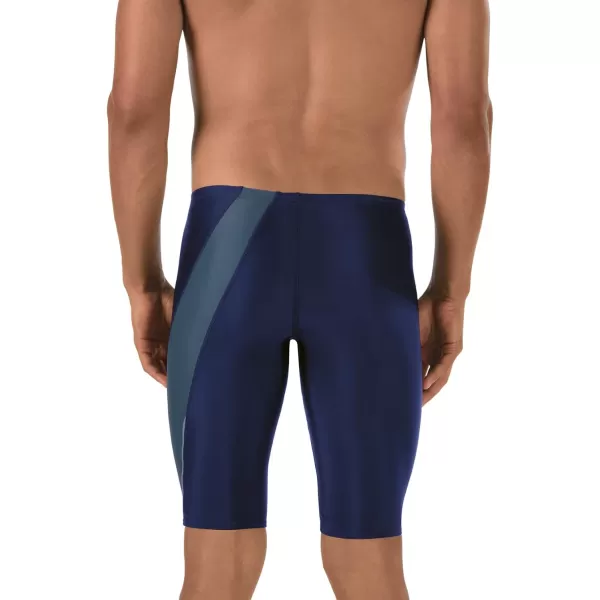 Speedo Mens Swimsuit Jammer Powerflex Eco Revolve Splice Team ColorsSpeedo Navy