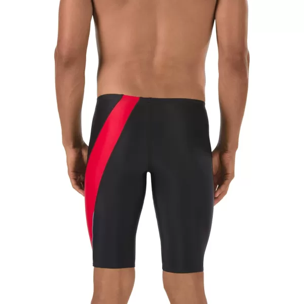 Speedo Mens Swimsuit Jammer Powerflex Eco Revolve Splice Team ColorsSpeedo Red