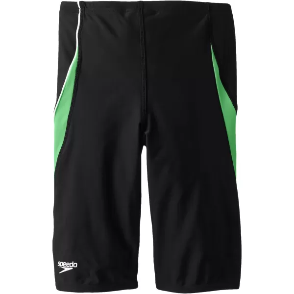 Speedo Mens Swimsuit Jammer Powerflex Eco Taper Splice Team ColorsDiscontinuedBlackGreen