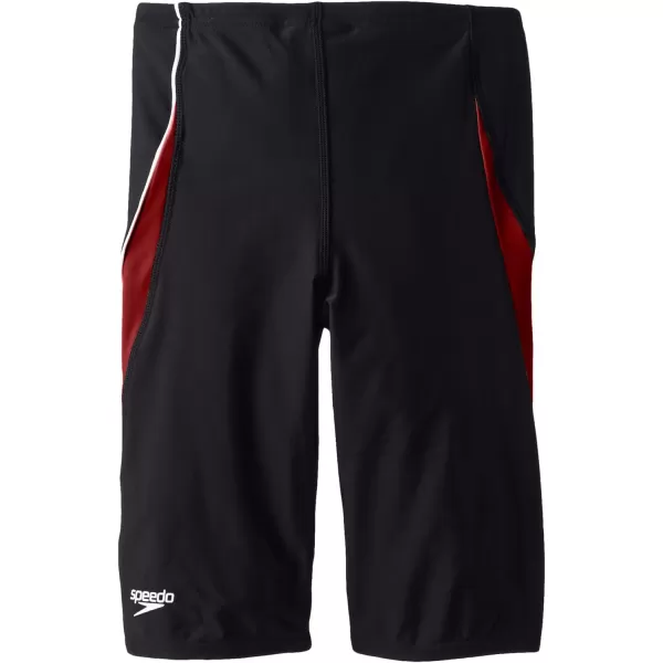 Speedo Mens Swimsuit Jammer Powerflex Eco Taper Splice Team ColorsDiscontinuedBlackRed