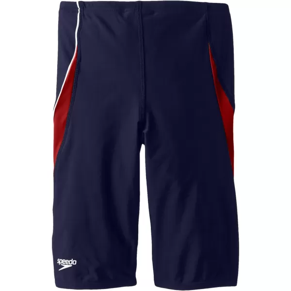 Speedo Mens Swimsuit Jammer Powerflex Eco Taper Splice Team ColorsDiscontinuedNavyRed