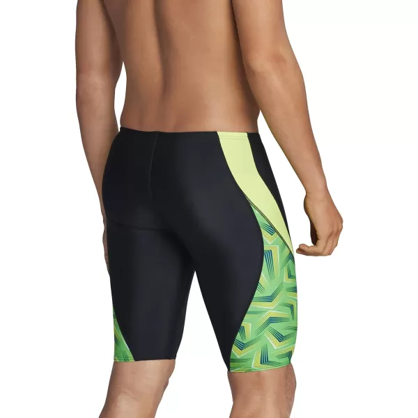 Speedo Mens Swimsuit Jammer ProLT Printed Team ColorsAngles Vibrant Lime