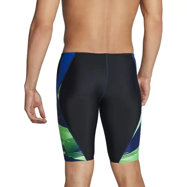 Speedo Mens Swimsuit Jammer ProLT Printed Team ColorsLane BlueGreen