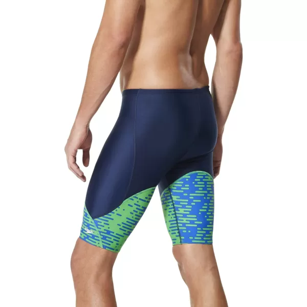 Speedo Mens Swimsuit Jammer ProLT Printed Team ColorsModern BlueGreen