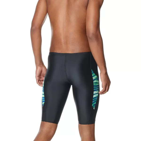 Speedo Mens Swimsuit Jammer ProLT Printed Team ColorsWave BlueGreen