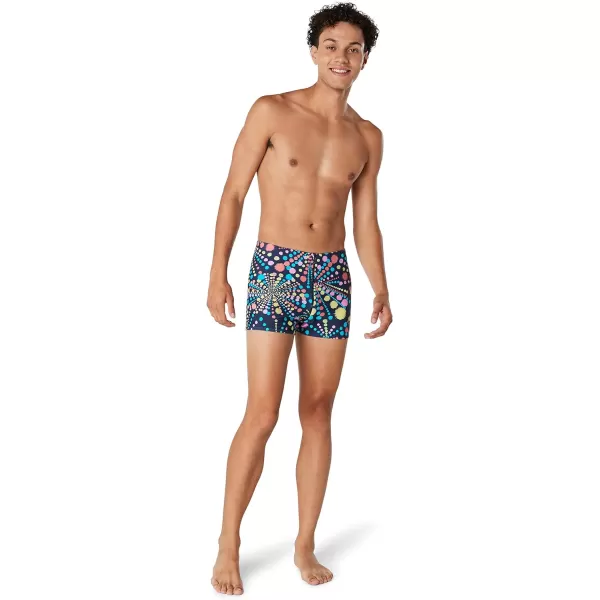Speedo Mens Swimsuit Square Leg Eco Flex BeachstarDot Burst Naval Academy