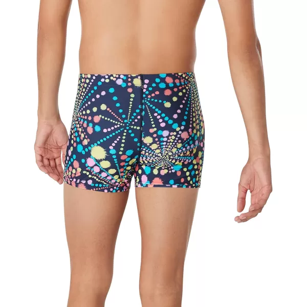 Speedo Mens Swimsuit Square Leg Eco Flex BeachstarDot Burst Naval Academy