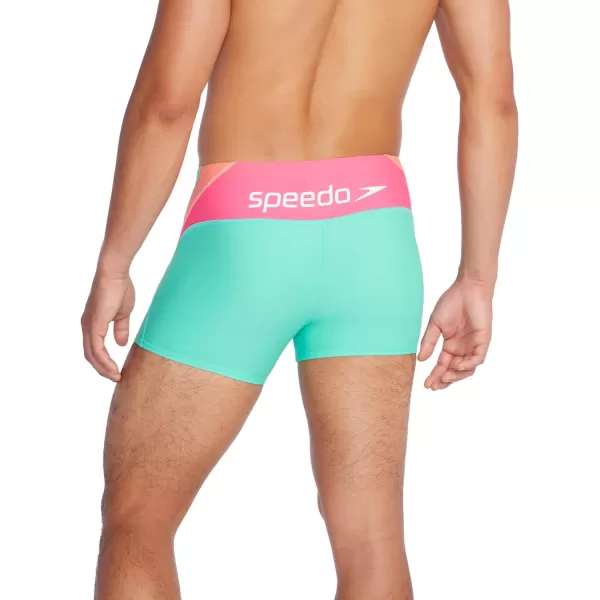 Speedo Mens Swimsuit Square Leg Eco Flex BeachstarSplice Arctic Glass