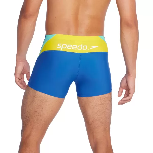 Speedo Mens Swimsuit Square Leg Eco Flex BeachstarSplice Bitter Lime