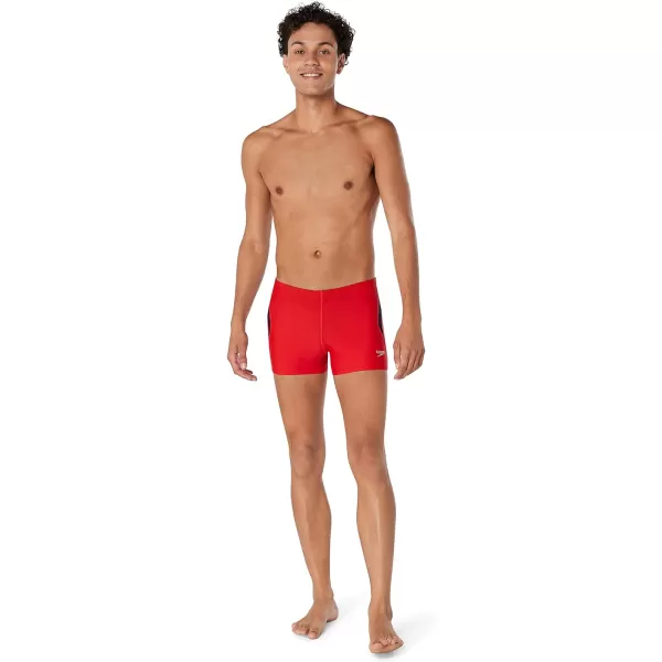 Speedo Mens Swimsuit Square Leg Eco Flex BeachstarSplice High Risk Red