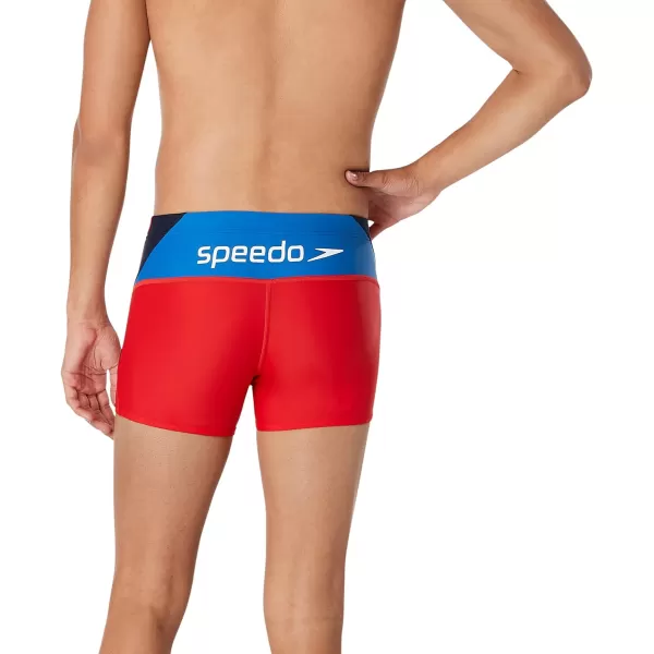 Speedo Mens Swimsuit Square Leg Eco Flex BeachstarSplice High Risk Red