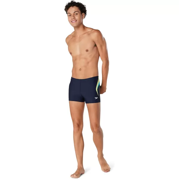 Speedo Mens Swimsuit Square Leg Eco Flex BeachstarSplice Scuba Blue