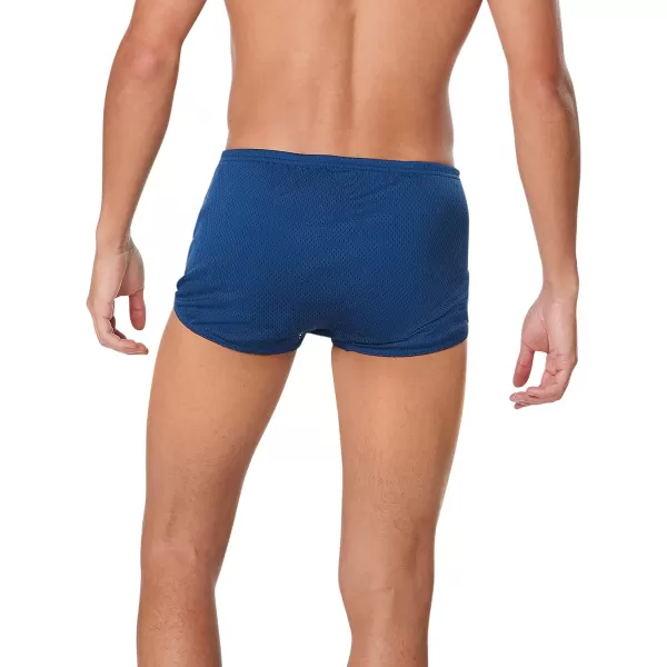 Speedo Mens Swimsuit Square Leg Poly Mesh Training SuitNavy