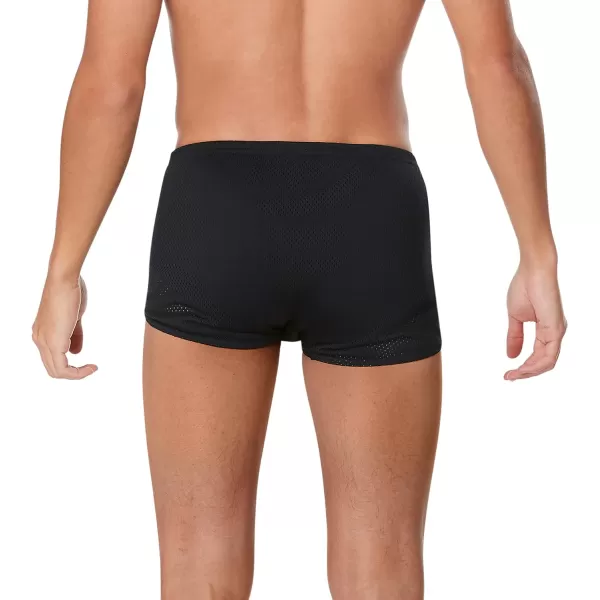 Speedo Mens Swimsuit Square Leg Poly Mesh Training SuitSpeedo Black
