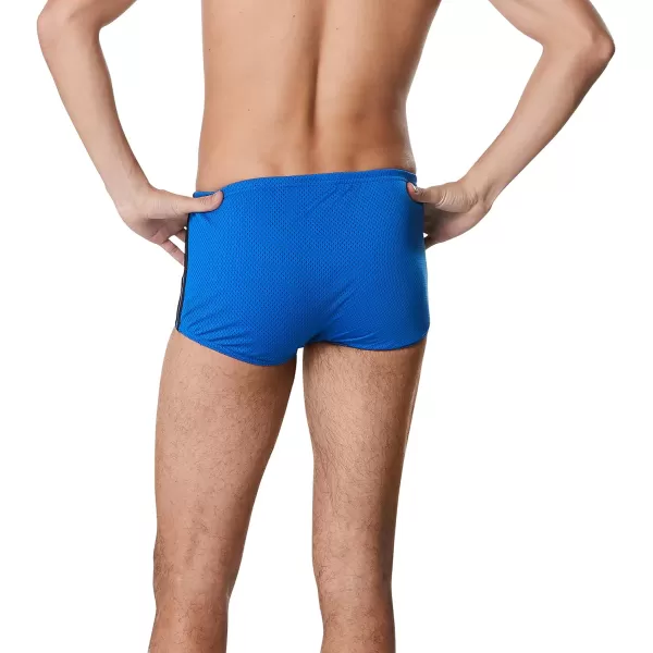Speedo Mens Swimsuit Square Leg Poly Mesh Training SuitSpeedo BlueBlack
