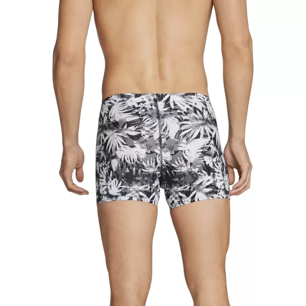 Speedo Mens Swimsuit Square Leg PrintedBlackWhite