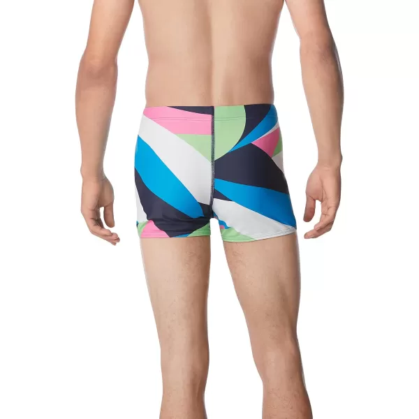 Speedo Mens Swimsuit Square Leg PrintedDrift Acid Lime