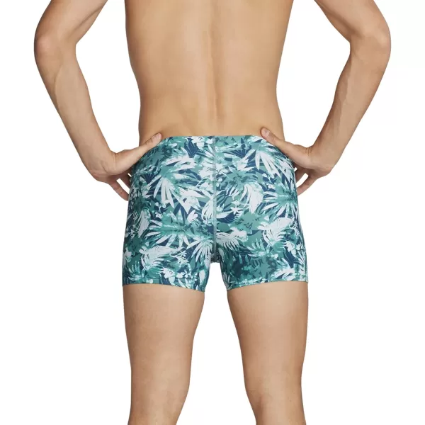 Speedo Mens Swimsuit Square Leg PrintedGreen