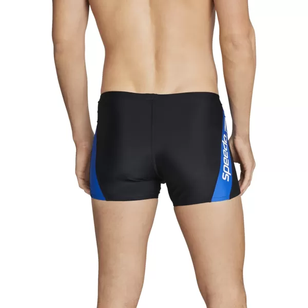 Speedo Mens Swimsuit Square Leg PrintedLogo Speedo Blue