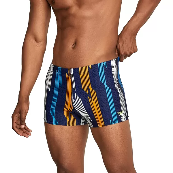 Speedo Mens Swimsuit Square Leg PrintedSea Ridge Oriole