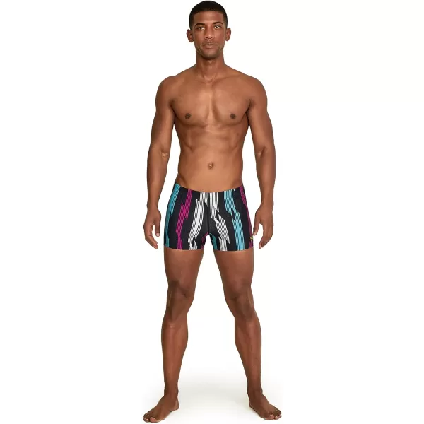 Speedo Mens Swimsuit Square Leg PrintedSea Ridge Porcelain