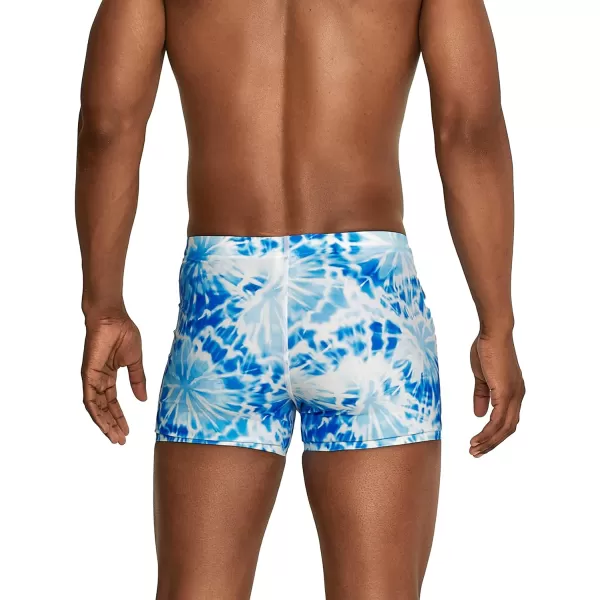 Speedo Mens Swimsuit Square Leg PrintedTides WhiteBlue