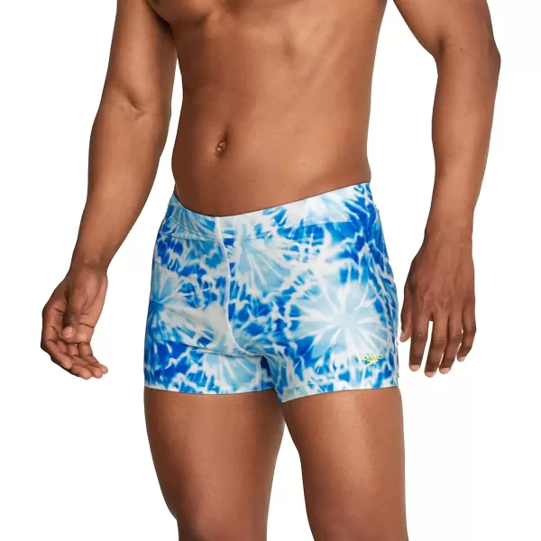 Speedo Mens Swimsuit Square Leg PrintedTides WhiteBlue