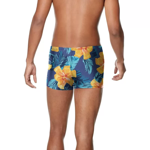 Speedo Mens Swimsuit Square Leg PrintedVibe Delphinium Blue