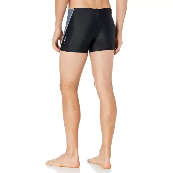 Speedo Mens Swimsuit Square Leg SpliceBlackBlack