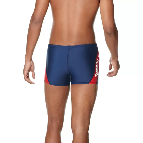 Speedo Mens Swimsuit Square Leg SpliceLogo Peacoat