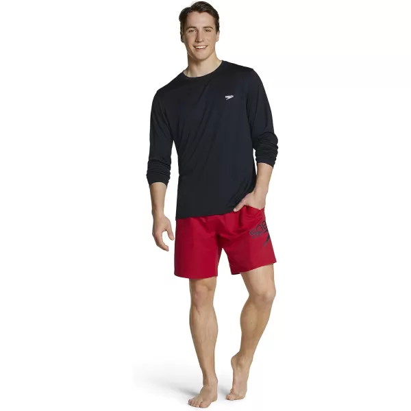 Speedo Mens UV Swim Shirt Basic Easy Long Sleeve Regular FitSpeedo Black