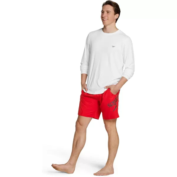 Speedo Mens UV Swim Shirt Basic Easy Long Sleeve Regular FitWhite