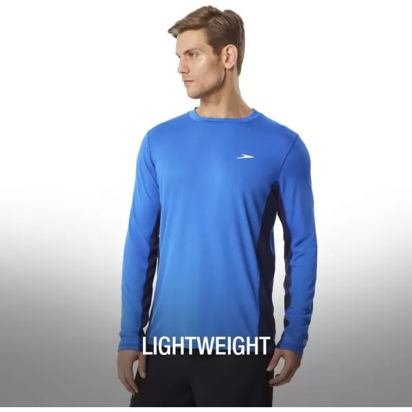 Speedo Mens UV Swim Shirt Long Sleeve Longview TeeClassic Blue