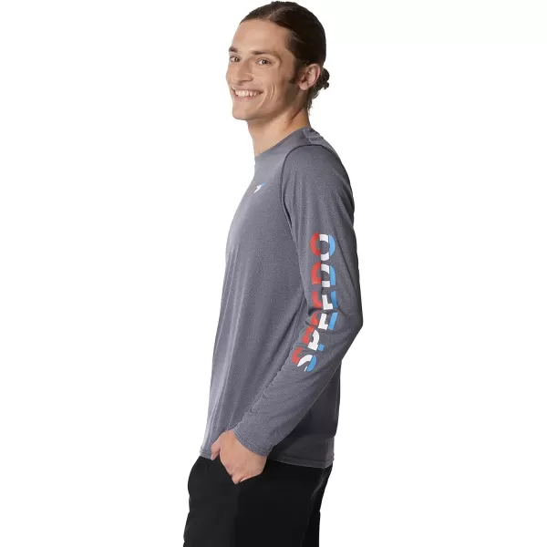 Speedo Mens Uv Swim Shirt Graphic Long Sleeve TeeBlock Peacoat Eco